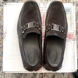 Salvatore Ferragamo men suede brown loafers